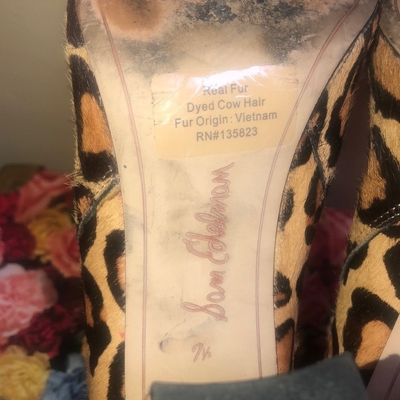 Sam Edelman Women’s Cow Hair Leopard Print Chunky Heel Ankle Boots Size 7.5 - Picture 8 of 14